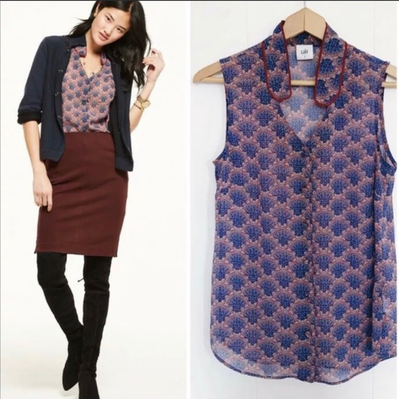 ❌SOLD❌CAbi Fan Blouse #3620 - Picture 3 of 12